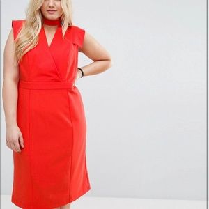 Asos curve red dress